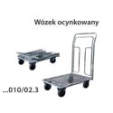 Wózek platformowy WRN2-010/02.3 ocynkowany - wersja rozłożona i złożona z opuszczoną rączką
