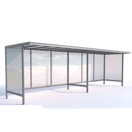 Wiata rowerowa "Bryza I" zabudowana, na 15 rowerów, 704 cm, stal nierdzewna szlifowana Kra03 wiaty wózkowe i rowerowe - 4store.p