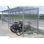 Wiata rowerowa "Bryza I" zabudowana, na 20 rowerów, 840 cm, ocynkowana ogniowo Kra03 wiaty wózkowe i rowerowe - 4store.pl