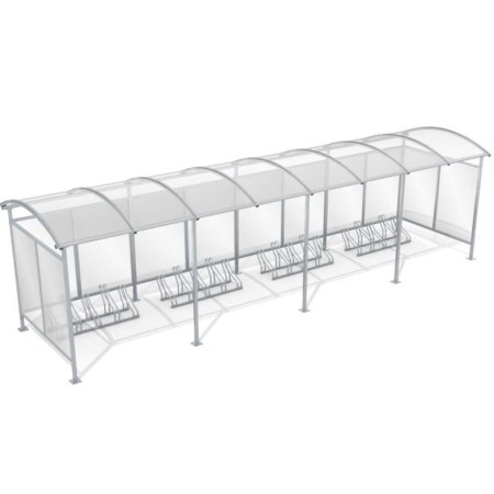 Wiata rowerowa "Zorza" zabudowana, na 20 rowerów, 840 cm Kra03 wiaty wózkowe i rowerowe - 4store.pl