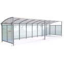 Wiata rowerowa Perła na 15 rowerów - wizualizacja z wymiarami 6300, 2200 i 2320 mm