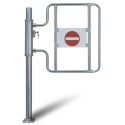 Bramka sklepowa przykasowa - Porta'C2 (z ramieniem wysokim) - wahadłowa, mechaniczna, chromowana, obustronna