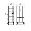 Wózek magazynowy kontener 800x600 H1810 - rysunek techniczny z wymiarami