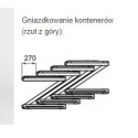 Wózek magazynowy kontener 800x600 H1810 - schemat gniazdkowania kontenerów, rzut z góry