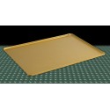 Taca cukiernicza 30x20x2 cm, złota - widok z góry na tle zielonej tkaniny