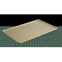 Taca 30x20x1 cm, na ciasta, 4 ranty, kolor złoty, tłoczona, aluminiowa, cukiernicza