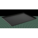 Taca cukiernicza 30x20x2 cm czarna - widok z góry na zielonym tle