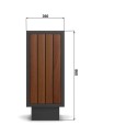 Kosz Onyx B - widok z boku z wymiarami 360 x 860 mm