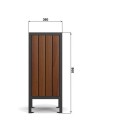 Kosz Onyx A - widok z boku z wymiarami 360 x 860 mm