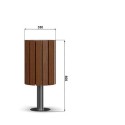 Kosz Koral - rysunek techniczny z wymiarami 350x800 mm