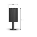 Kosz na śmieci Szafir - rysunek techniczny z wymiarami 360 x 810 mm