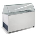 Dystrybutor do lodów 9x5l - widok z przodu pod kątem, szyba łukowa