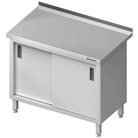 Stół stalowy przyścienny z drzwiami suwanymi 1200x600x850 mm Stalgast Sp. z o.o. Stoły nierdzewne - 4store.pl