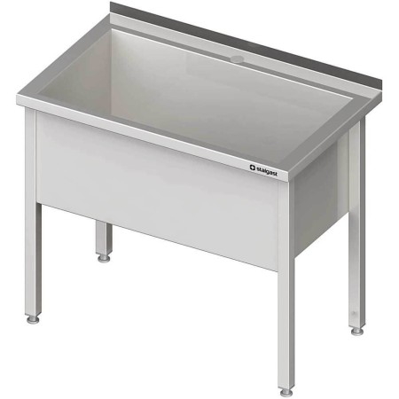Stół z basenem 1-komorowym spawany 800x600x850 mm h-400 mm Stalgast Sp. z o.o. Stoły nierdzewne - 4store.pl