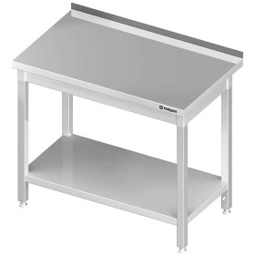 Stół stalowy z półką, przyścienny, skręcany, 1800x700x850 mm