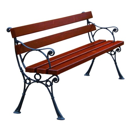 Ławka Standard z podłokietnikiem 150 cm deski świerkowe lakierowane Kra14 Mała Architektura - 4store.pl