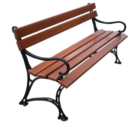 Ławka Królewska z podłokietnikiem 150 cm deski świerkowe lakierowane Kra14 Mała Architektura - 4store.pl