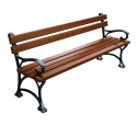 Ławka Pomorska z podłokietnikiem 150 cm deski świerkowe impregnowane, aluminiowa