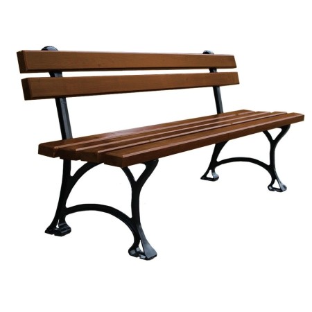 Ławka Pomorska bez podłokietnika 150 cm deski świerkowe lakierowane, aluminiowa Kra14 Mała Architektura - 4store.pl