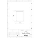 Ławka Modern półokrągła 180 cm - rysunek techniczny z wymiarami 430 x 430 mm
