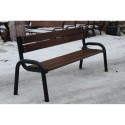 Ławka Olimp I z oparciem 180 cm - widok z boku na śniegu