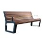 Ławka Soft z podłokietnikiem 150 cm deski świerkowe lakierowane, stalowa Kra14 Mała Architektura - 4store.pl