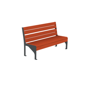 Ławka Riger z oparciem 150 cm deski świerkowe impregnowane, stalowa