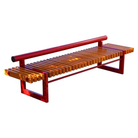 Ławka Varius 180 cm deski świerkowe lakierowane, stalowa Kra14 Mała Architektura - 4store.pl
