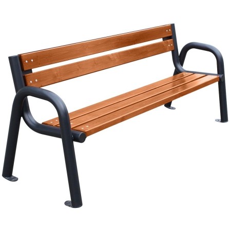 Ławka K2 150 cm deski świerkowe lakierowane, stalowa Kra14 Mała Architektura - 4store.pl