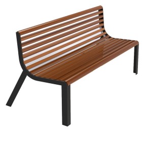 Ławka Nobilium 150 cm deski świerkowe lakierowane, stalowa