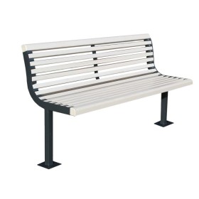 Ławka Crus 150 cm deski świerkowe lakierowane, stalowa