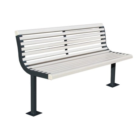 Ławka Crus 150 cm deski świerkowe lakierowane, stalowa Kra14 Mała Architektura - 4store.pl