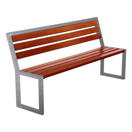 Ławka Modern Inox 180 cm deski świerkowe lakierowane Kra14 Mała Architektura - 4store.pl