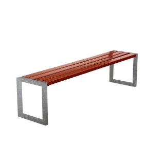 Ławka Modern Inox bez oparcia 180 cm deski świerkowe lakierowane