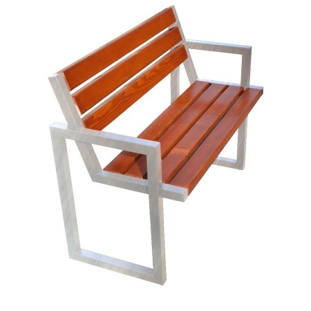 Ławka Modern III Inox 150 cm deski świerkowe impregnowane Kra14 Mała Architektura - 4store.pl