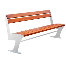 Ławka Łódzka Inox 180 cm deski świerkowe lakierowane