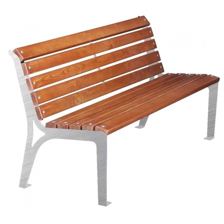 Ławka Simply Inox 180 cm deski świerkowe lakierowane Kra14 Mała Architektura - 4store.pl