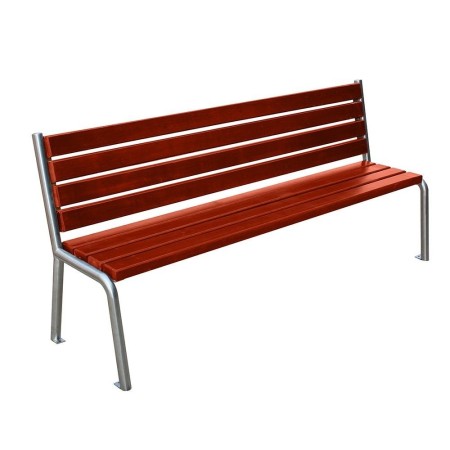 Ławka Capitis II Inox 150 cm deski świerkowe lakierowane Kra14 Mała Architektura - 4store.pl