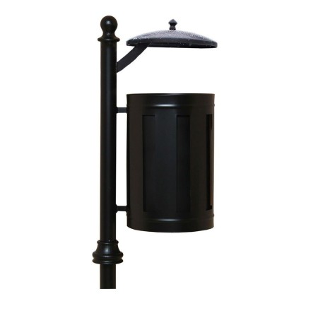 Kosz na śmieci Retro II z daszkiem, 35 l, stalowo - żeliwny Kra14 Kosze do segregacji odpadów - 4store.pl