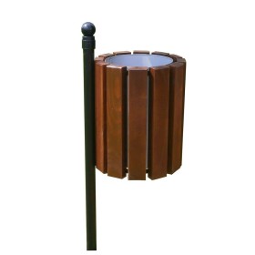 Kosz na śmieci z kulą 45 l, stalowo - drewniany