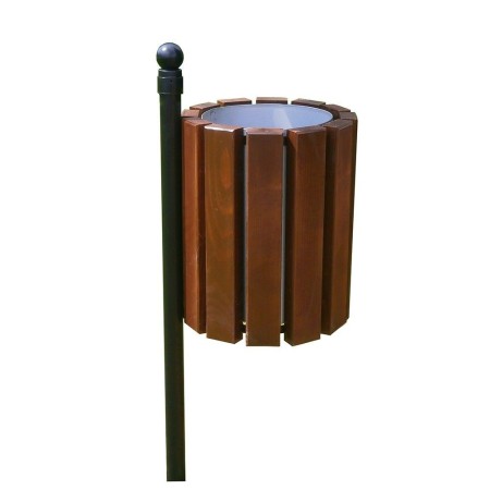 Kosz na śmieci z kulą 45 l, stalowo - drewniany Kra14 Kosze do segregacji odpadów - 4store.pl