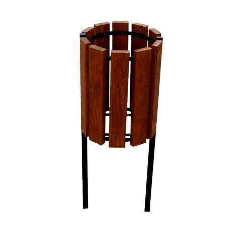 Kosz na śmieci Standard II 45 l, stalowo - drewniany Kra14 Kosze do segregacji odpadów - 4store.pl