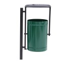 Kosz na śmieci Basic z daszkiem 35 l, stalowy