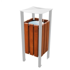 Kosz na śmieci Kwadratowy Inox  z daszkiem 45 l