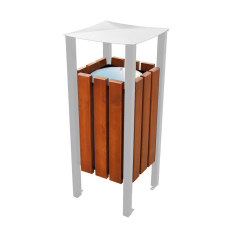 Kosz na śmieci Kwadratowy Inox  z daszkiem 45 l Kra14 Kosze do segregacji odpadów - 4store.pl
