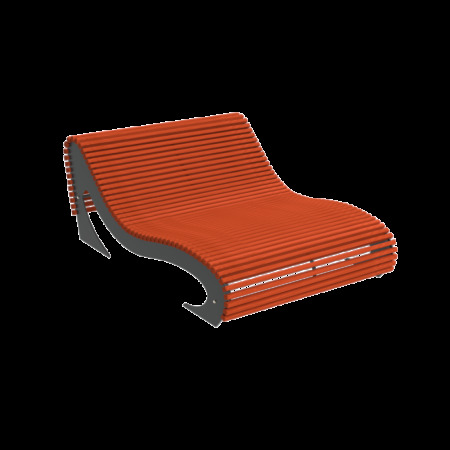 Leżak wypoczynkowy Soft podwójny, deski świerkowe impregnowane, stalowy Kra14 Mała Architektura - 4store.pl