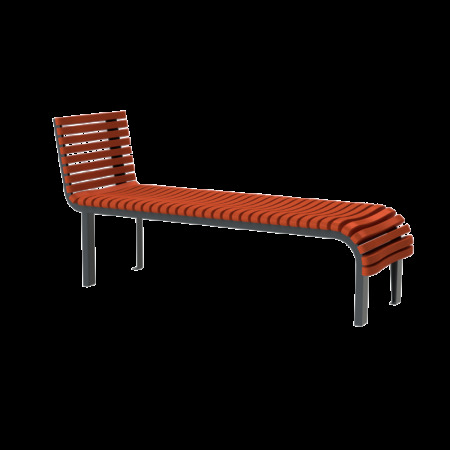Leżak wypoczynkowy Modern, deski świerkowe impregnowane, stalowy Kra14 Mała Architektura - 4store.pl