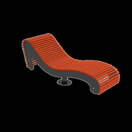 Leżak wypoczynkowy Soft obrotowy, deski świerkowe impregnowane, stalowy Kra14 Mała Architektura - 4store.pl