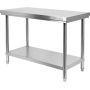 Stół centralny składany z półką 1200×600×H850 YATO Stoły nierdzewne - 4store.pl