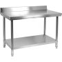 Stół składany przyścienny z półką 1200x600xH850+100MM YATO Stoły nierdzewne - 4store.pl